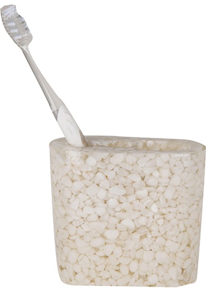 2 Adet Diş Fırçalık Deniz Taşı El Yapımı 400 gr 10X5X9CM Banyo Seti