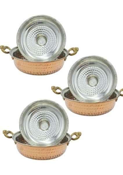 Bakır Tava Derin Kapaklı 6'lı Set modelleri