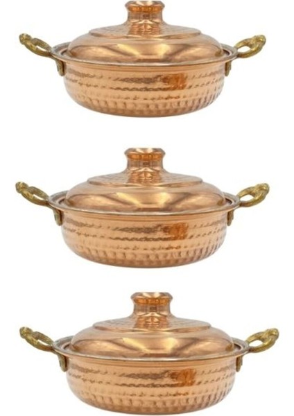Bakır Tava Derin Kapaklı 6'lı Set