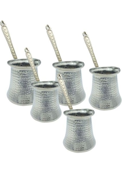 Cezve Bakır Gümüş 5'li Set