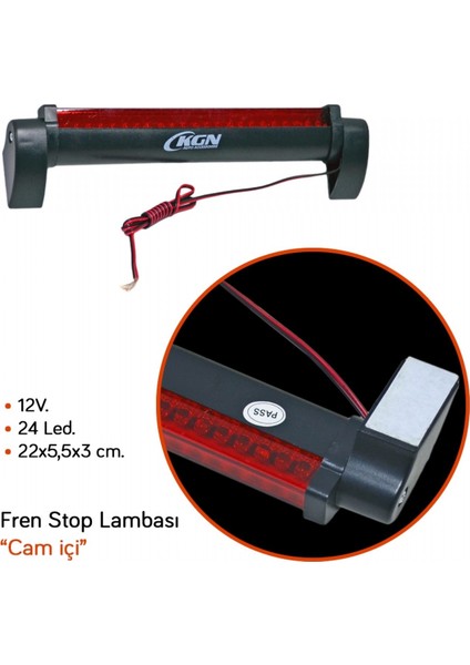 Fren Stop Lambası Cam Içi 12V 24 LED 0801004 fiyatları