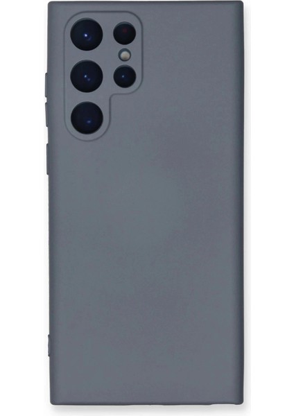 Newface Samsung Galaxy S22 Ultra Kılıf Nano Içi Kadife Silikon - Gri