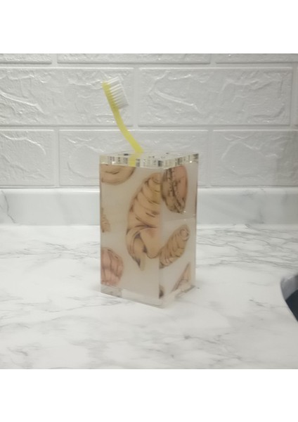 2 Adet Diş Fırçalık Istiridye Akrilik 6X6X12CM Banyo Seti fiyatları