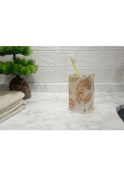2 Adet Diş Fırçalık Istiridye Akrilik 6X6X12CM Banyo Seti indirimleri