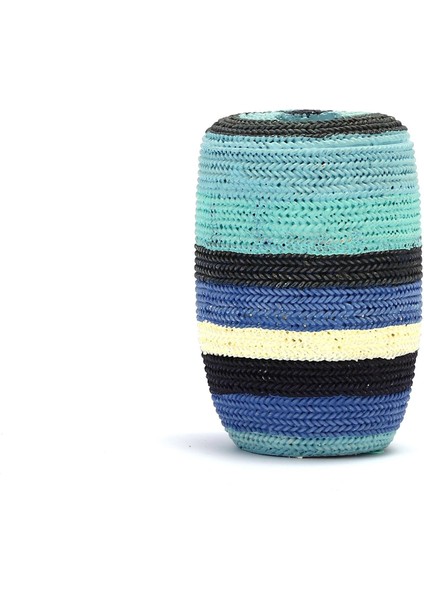 2 Adet Diş Fırçalık Mavi Örgü Poliresin 7X7X11CM Banyo Seti