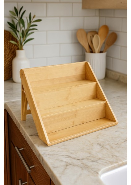 Bambu 3 Katlı Katlanır Ayaklı Baharatlık Standı Çekmece Içi Baharatlık fiyatları