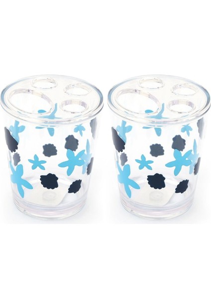 2 Adet Diş Fırçalık Benekli Desen Akrilik 8X8X9CM 350ML Banyo Seti modelleri