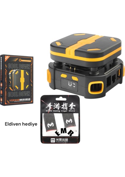 Telefon Soğutucu Fan Gösterge Siyah 3 Kademeli Ayar, Dijital 3 Kademeli Ayar, Dijital Sıcaklık Göstergesi, 12° Aı Kontrollü Sıcaklık Ayarı Bağlantı: Manyetik Tutucu ve Arka Klips ile Telefon ve