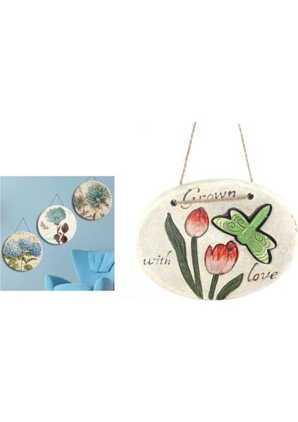 2 Adet Asılabilir Balkon ve Bahçe Süsü Yeşil Yusufçuk Desenli Oval 17X15X1,3CM Duvar Süsü,taşı Balkon,bahçe ve Oda Dekor Hoşgeldiniz Tablo,tabela fiyatları