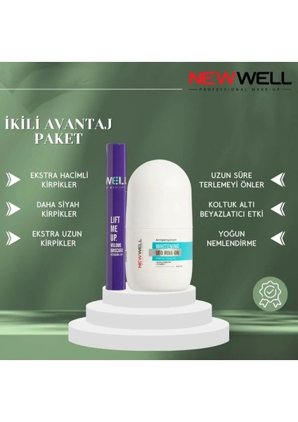 Newwell Lift Me Mascara Beyazlatıcı Rolon Seti
