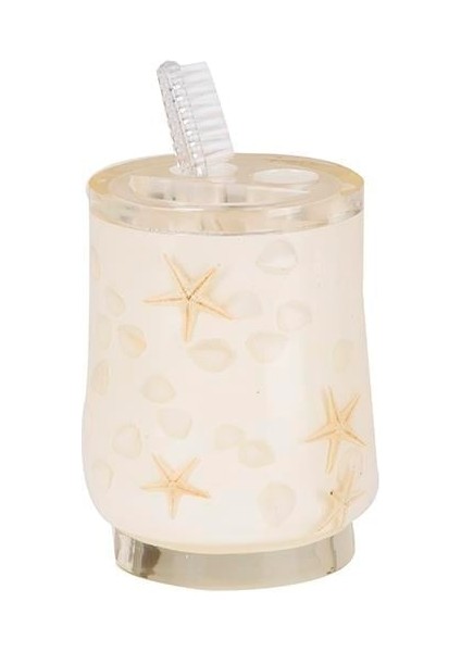 2 Adet Diş Fırçalık Deniz Yıldızı El Yapımı 400 gr 7X7X10CM Banyo Seti