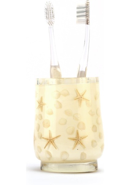 2 Adet Diş Fırçalık Deniz Yıldızı El Yapımı 400 gr 7X7X10CM Banyo Seti