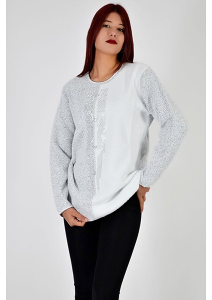 Sıfır Yaka İnci Detaylı Triko Kazak fiyatları