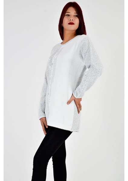 Sıfır Yaka İnci Detaylı Triko Kazak modelleri