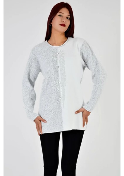 Sıfır Yaka İnci Detaylı Triko Kazak fırsatları