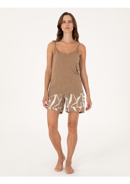 Kadın Vizon Şort Pijama Takımı 50319061-575