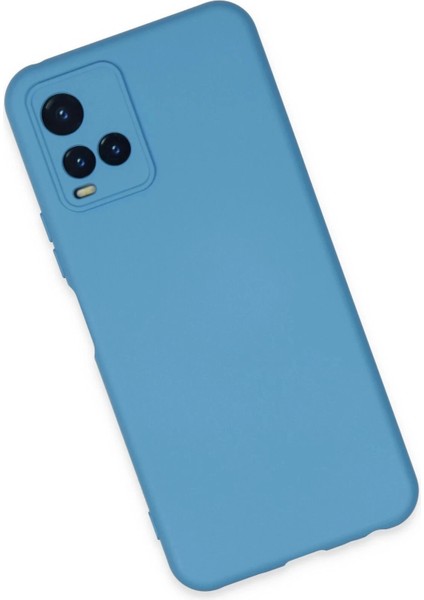 Newface Vivo Y21S Kılıf Nano Içi Kadife Silikon - Mavi modelleri