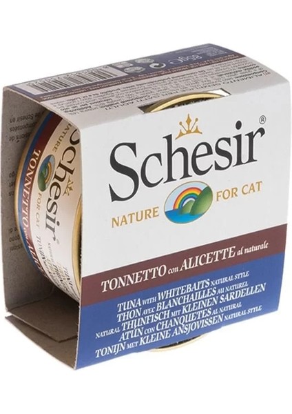 Schesir Ton Balıklı ve Ringa Balıklı Naturel Konserve Kedi Maması 85 gr