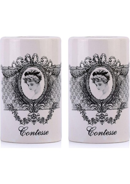 2 Adet Seramik Diş Fırçalık Kraliçe Model 7X7X11CM Banyo Seti modelleri