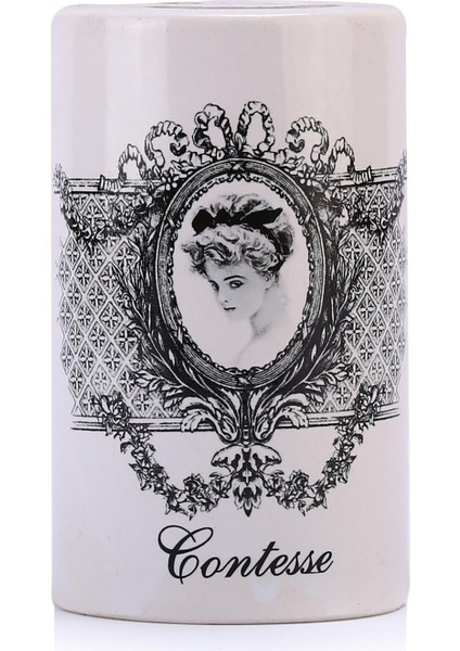 2 Adet Seramik Diş Fırçalık Kraliçe Model 7X7X11CM Banyo Seti