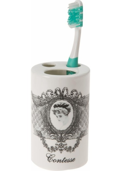 2 Adet Seramik Diş Fırçalık Kraliçe Model 7X7X11CM Banyo Seti