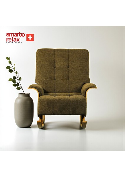 Relax TV Koltuğu Berjer – Genova Nero Serisi, Sallanan Dinlenme Mekanizmalı, Ergonomik Tasarım, Teddy kumas, Doğal Ahşap Kollu & Arka Panel, Dekoratif Tekli Koltuk (Salon/Oturma Odası) modelleri