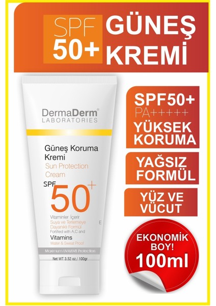 SPF 50 Güneş Kremi - Hassas Ciltler İçin Suya Dayanıklı, UVA/UVB Koruma Sağlayan Nemlendirici, 100 ml modelleri
