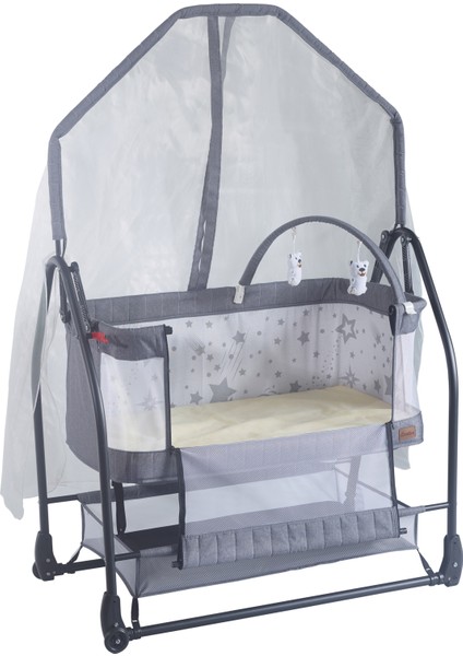 Triesta Anne Yanı (Ön Kısmı Açılır) Sallanır Tekerlekli Sabitlemeli Katlanır Portatif Sepet Beşik