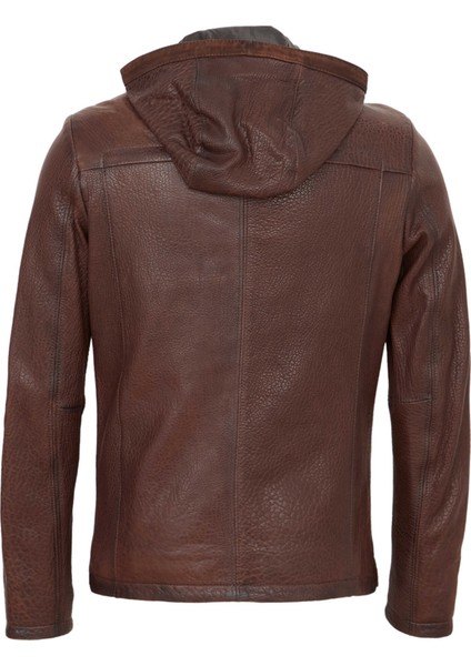 Kahve Hakiki Deri Erkek Hakiki Deri Mont - E22KDM310328-R4W