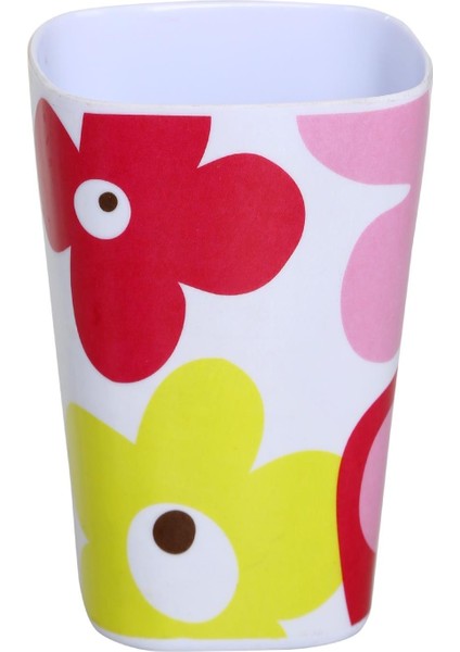 2 Adet Kalemlik Kırmızı Papatya Desenli Ofis Gereci 7X7X11CM 300ML fırsatları