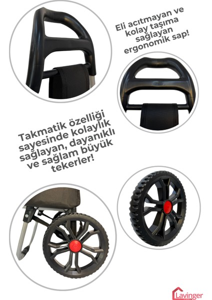 58A Pazar Arabası Plus Katlanabilir (Büyük Tekerlekli) Su Geçirmez modelleri