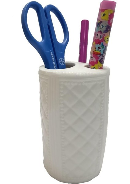 2 Adet Kalemlik Baklava Desenli Seramik Ofis Gereci 6X6X11CM fırsatları