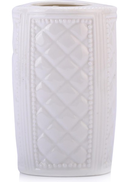 2 Adet Kalemlik Baklava Desenli Seramik Ofis Gereci 6X6X11CM indirimleri