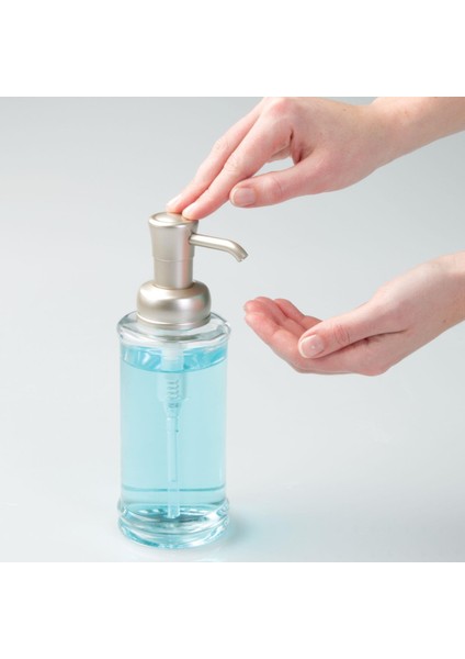 2 Adet Cam Sıvı Sabunluk Şeffaf 7X7X20CM 325ML modelleri
