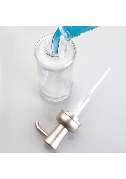 2 Adet Cam Sıvı Sabunluk Şeffaf 7X7X20CM 325ML indirimleri