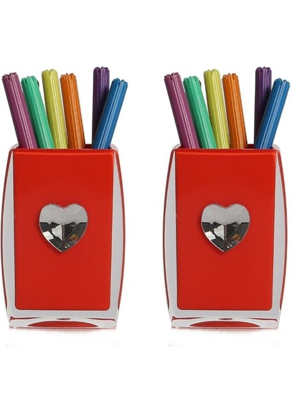 2 Adet Kalemlik Kalpli Model Ofis Gereci 6X6X10CM