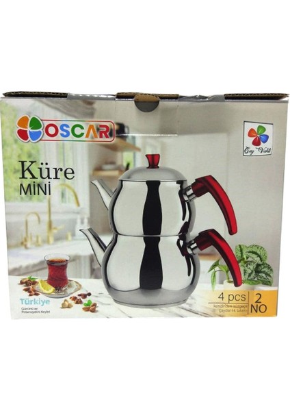 Oscar Küre Mini Boy Çelik Çaydanlık Kırmızı fırsatları
