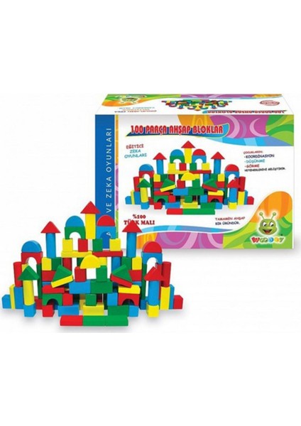 100 Parça Ahşap Yapı Blokları | Eğitici Zeka ve Beceri Oyunu fırsatları