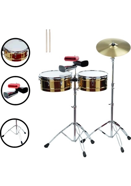 Drm-21 Latin Perküsyon Timbal Seti (Stand Zil Cowbell Dahil) fiyatları