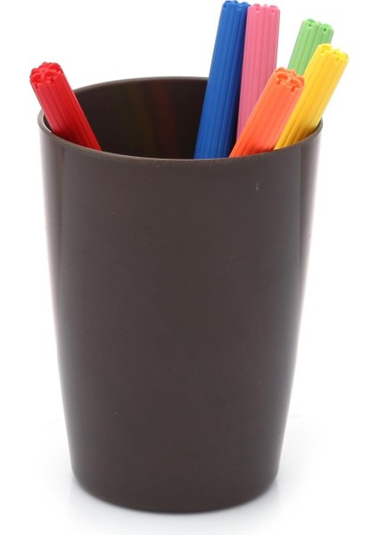 2 Adet Kalemlik Kahverengi Melamin Ofis Gereci 8X8X11CM 320ML fırsatları