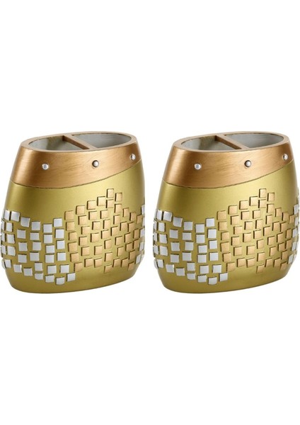 2 Adet Kalemlik Altın Mozaik Poliresin Ofis Gereci 10X10X5CM fiyatları
