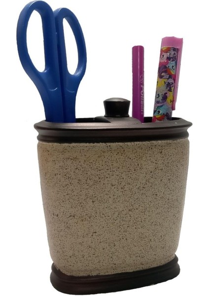 2 Adet Kalemlik Bronz Kumlu Poliresin Ofis Gereci 10X12X5CM indirimleri