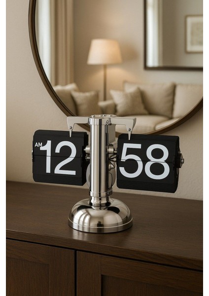 Sayfa Çevirmeli Masa Saati modern Retro Tasarım Flip Clock Ev ve Ofis Dekoratif Masaüstü Saat Hediye