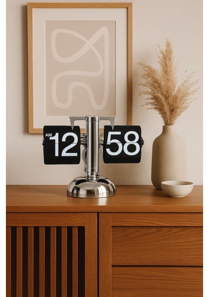 Sayfa Çevirmeli Masa Saati modern Retro Tasarım Flip Clock Ev ve Ofis Dekoratif Masaüstü Saat Hediye fiyatları