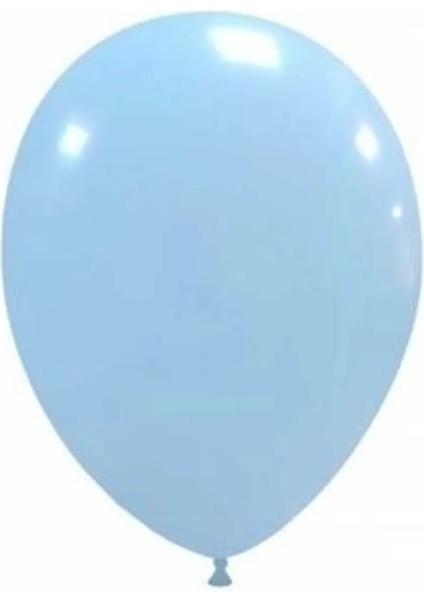 Balon 12" Baskı Makaron Mavi 100 Lü