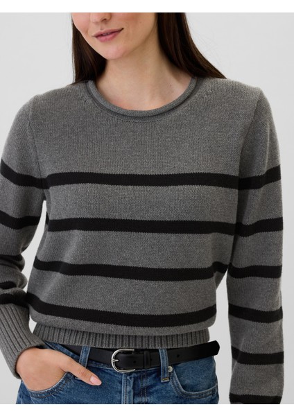 Kadın Gri Rulo Yaka Kazak modelleri