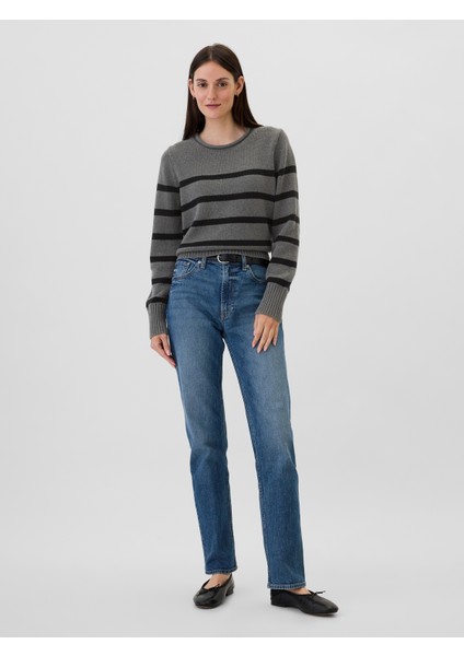 Kadın Gri Rulo Yaka Kazak fırsatları