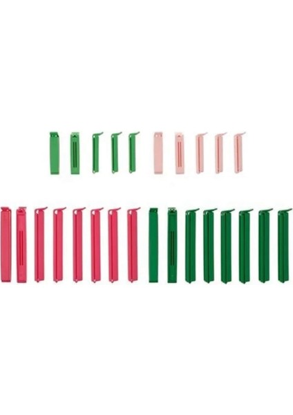 Bevara 26 Parça Saklama Poşeti Mandalı - Dayanıklı, Esnek ve Renkli Tasarım, Farklı Boyut Seçenekleri ile