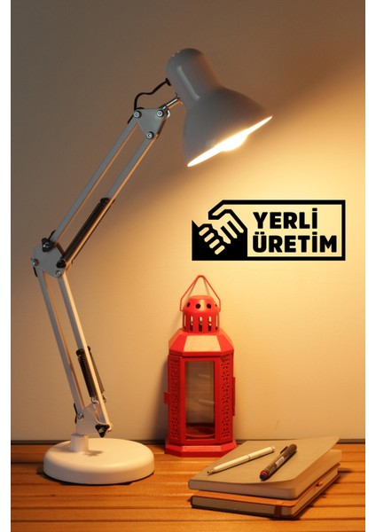 Akrobat Masa Lambası Yaylı Metal 360° Ayarlanabilir Çalışma Okuma Lambası Beyaz fiyatları