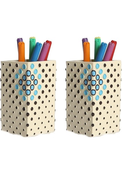 2 Adet Kalemlik Puanlı Model Ofis Gereci 6X6X10CM 200ML